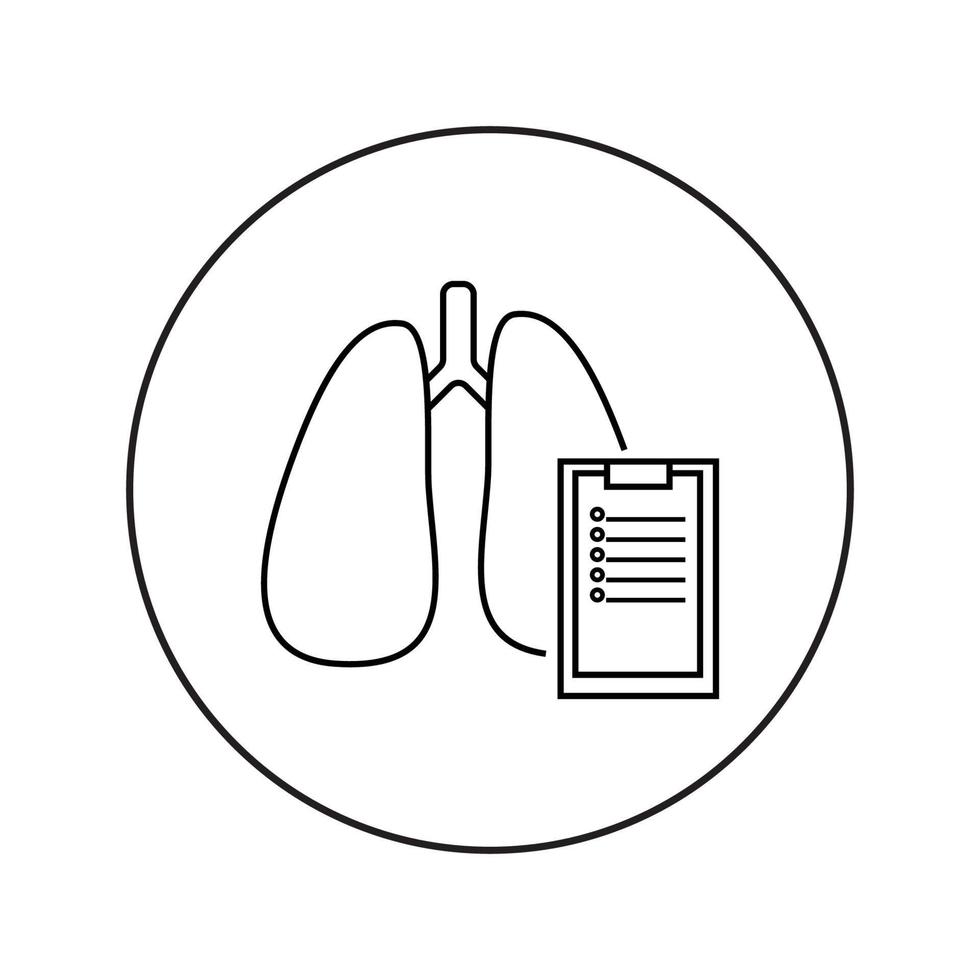 pulmões linear ícone. medicamento, pneumologia vetor