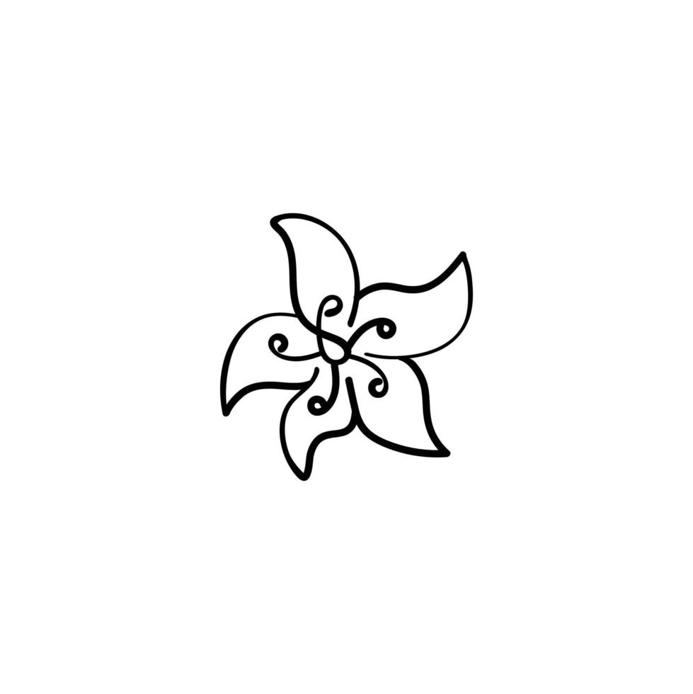 flor pétalas linha estilo ícone Projeto vetor