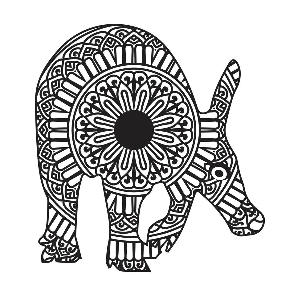 mandala animal para colorir para crianças vetor