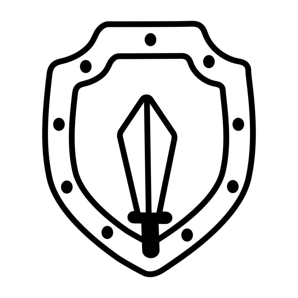 escudo de espada na moda vetor