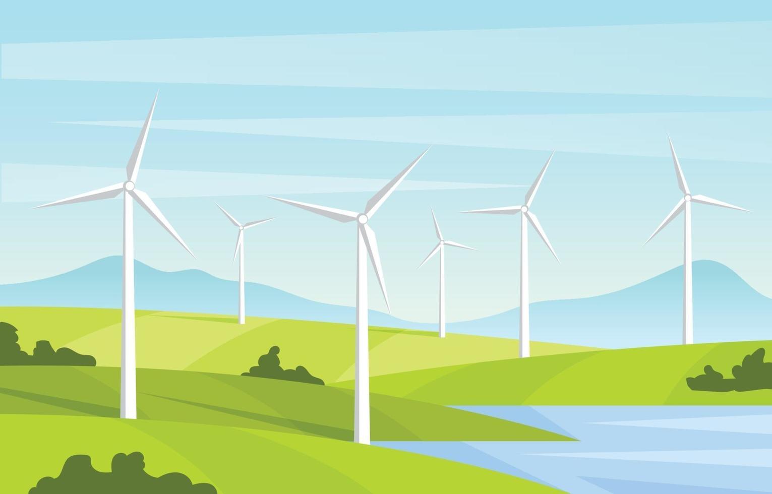 tecnologia verde do moinho de vento vetor