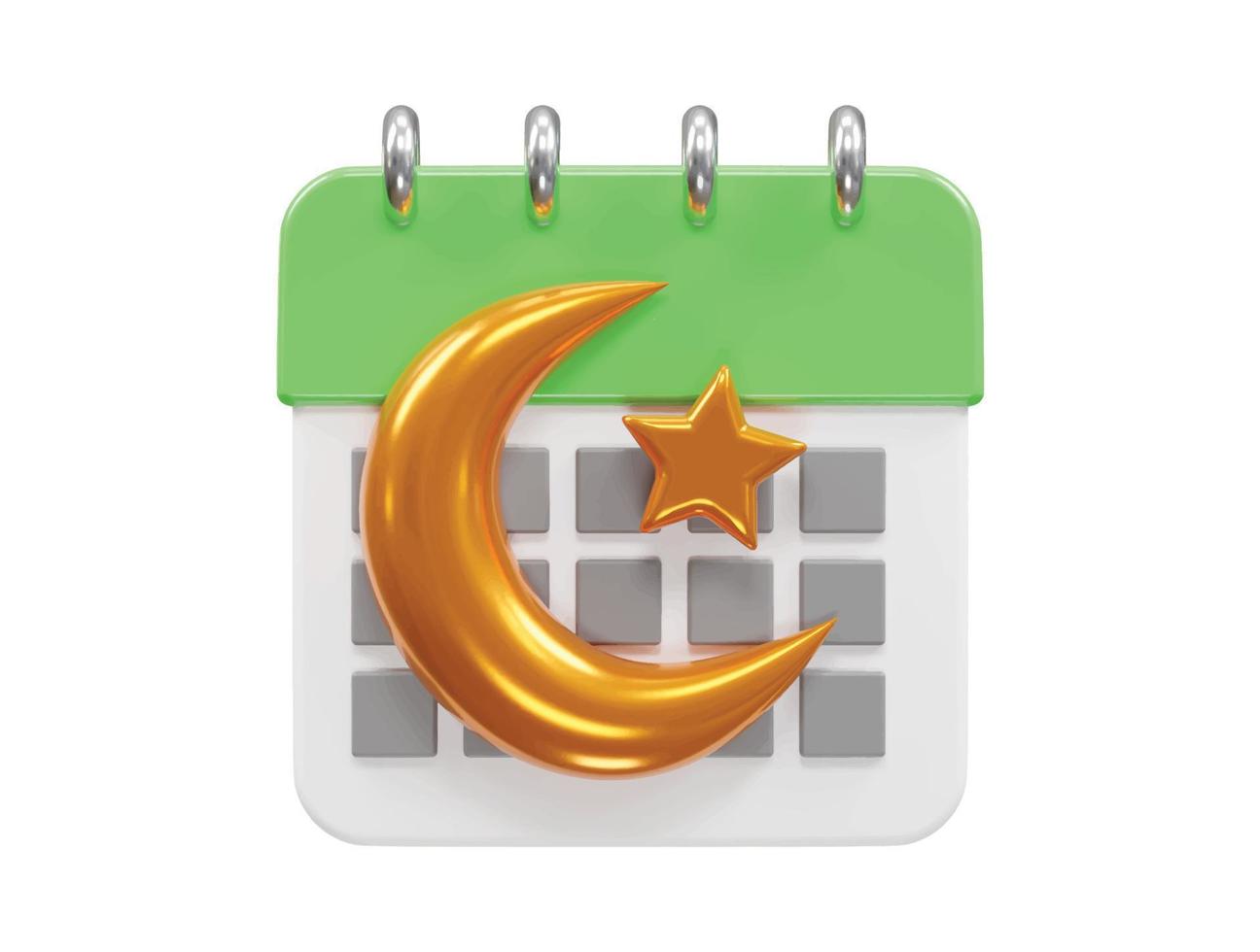 Ramadã ícone 3d Renderização vetor ilustração