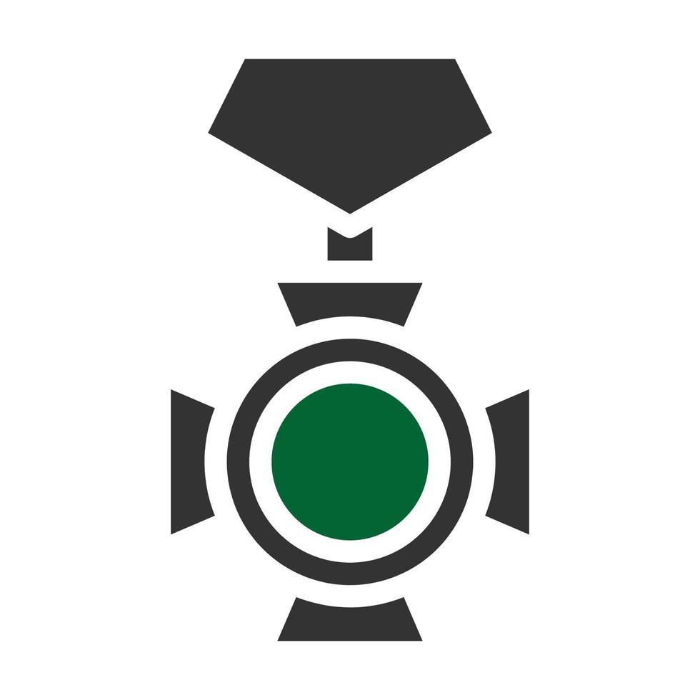 medalha ícone sólido estilo cinzento verde cor militares ilustração vetor exército elemento e símbolo perfeito.