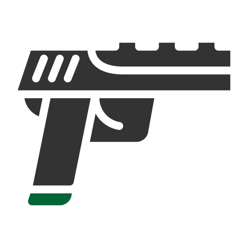arma de fogo ícone sólido estilo cinzento verde cor militares ilustração vetor exército elemento e símbolo perfeito.