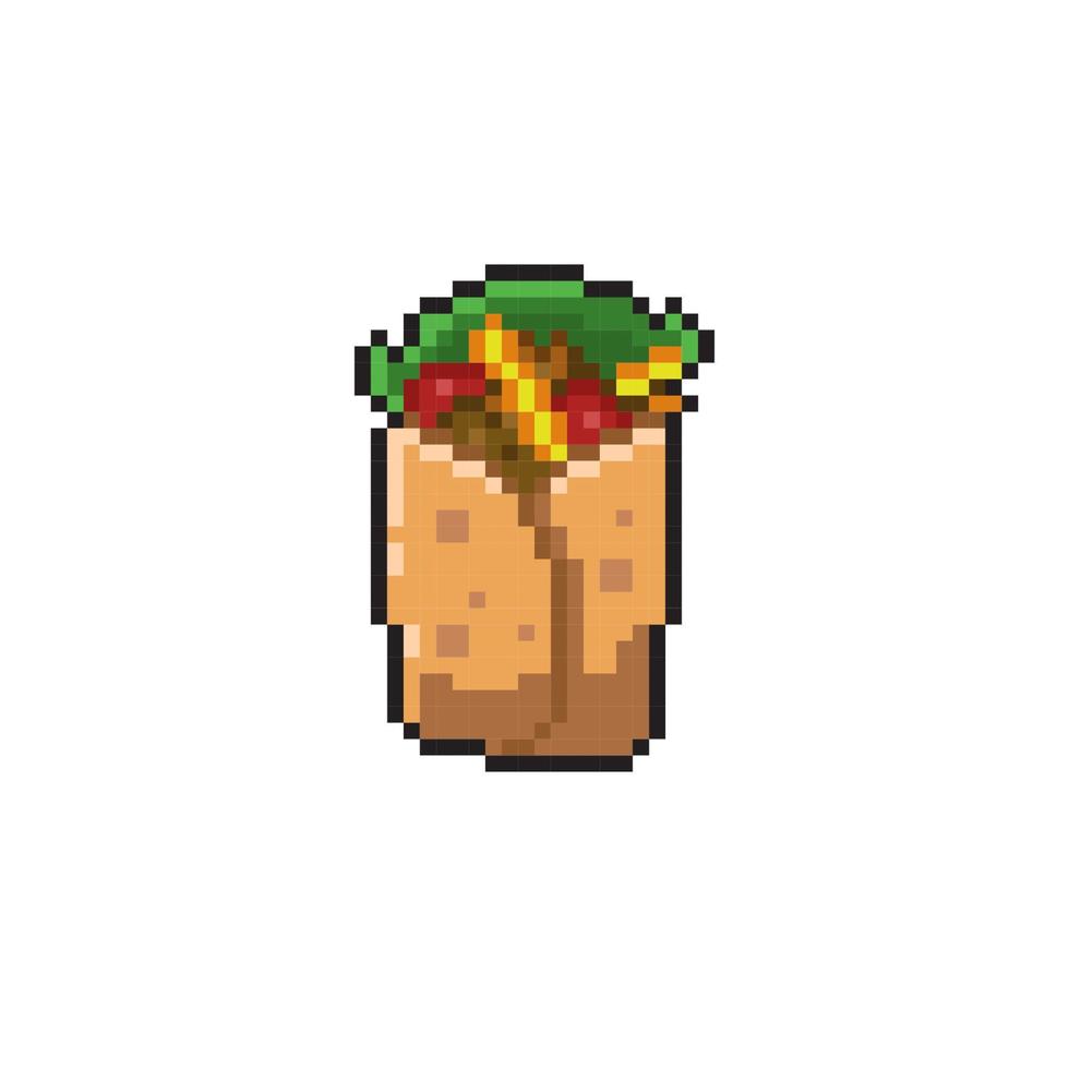 burrito Comida dentro pixel arte estilo vetor