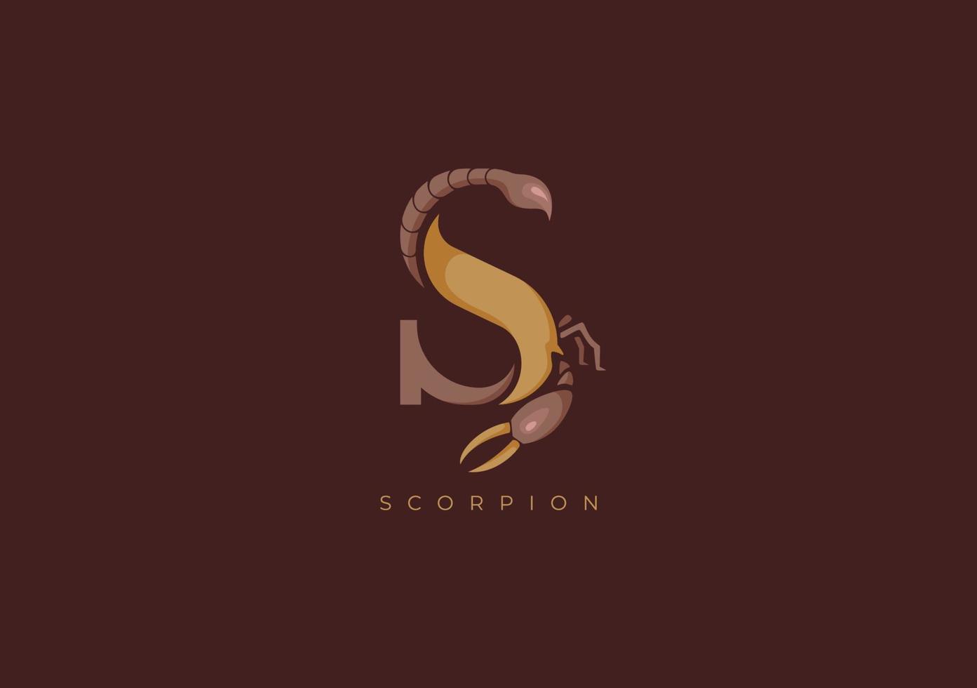 escorpião s monograma, vetor logotipo