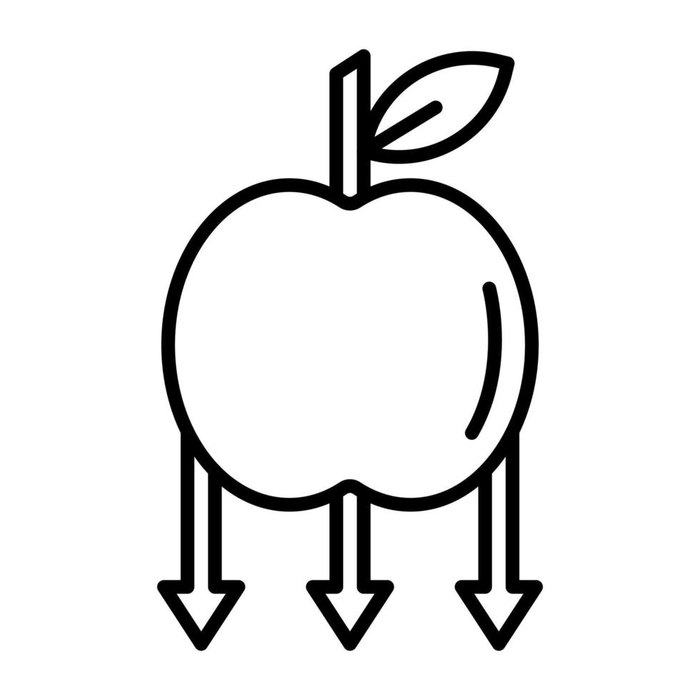 queda maçã vetor ícone