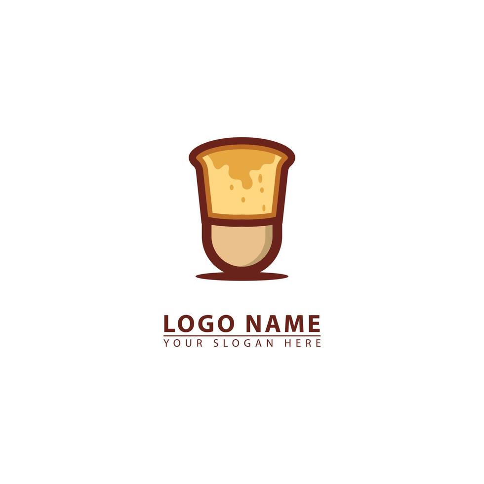 pão e café recipiente vetor logotipo ícone.