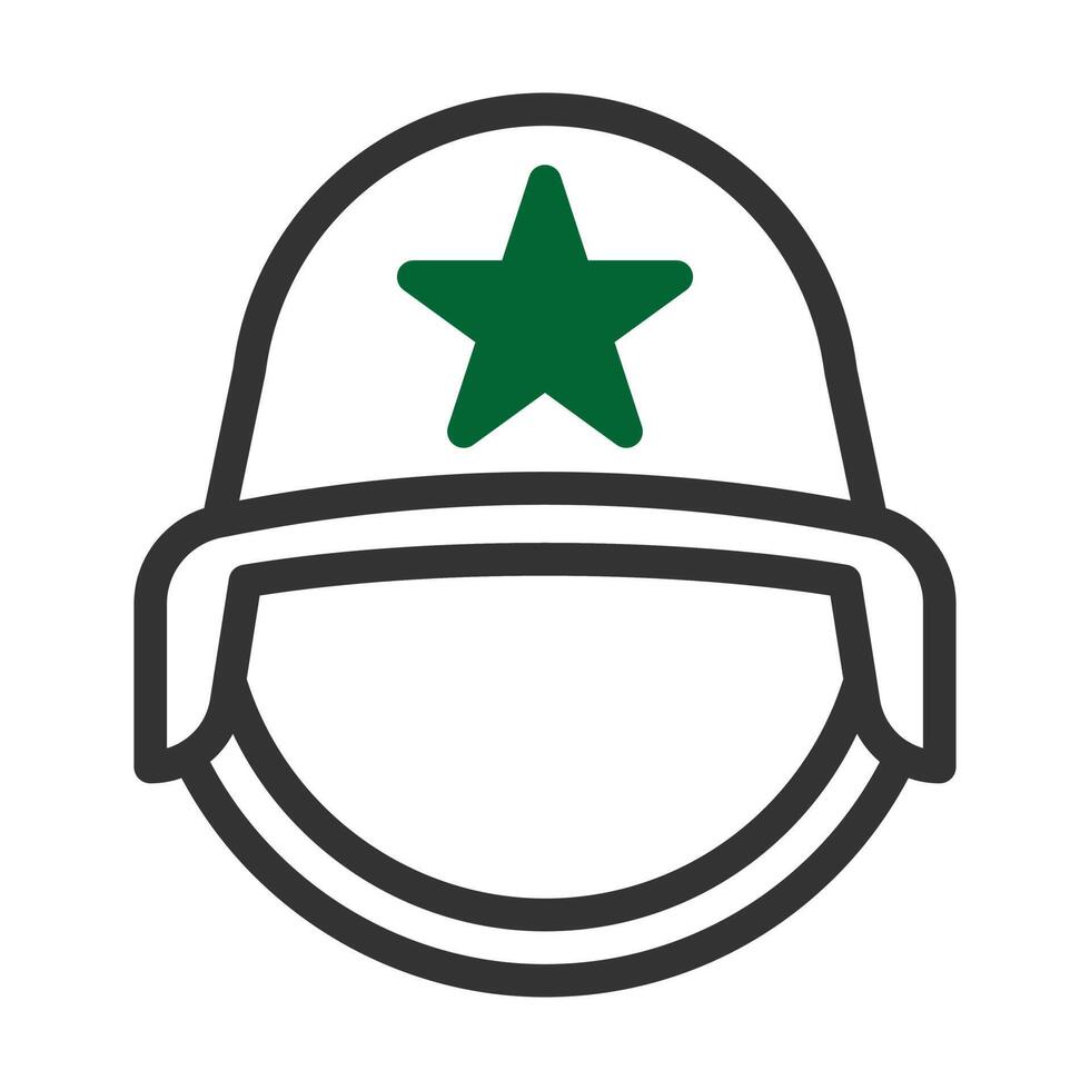 capacete ícone duotônico estilo cinzento verde cor militares ilustração vetor exército elemento e símbolo perfeito.