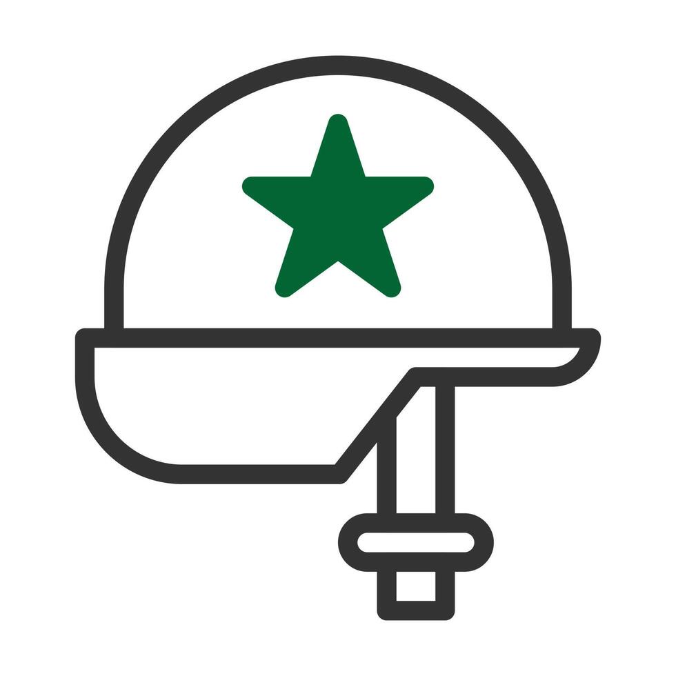 capacete ícone duotônico estilo cinzento verde cor militares ilustração vetor exército elemento e símbolo perfeito.