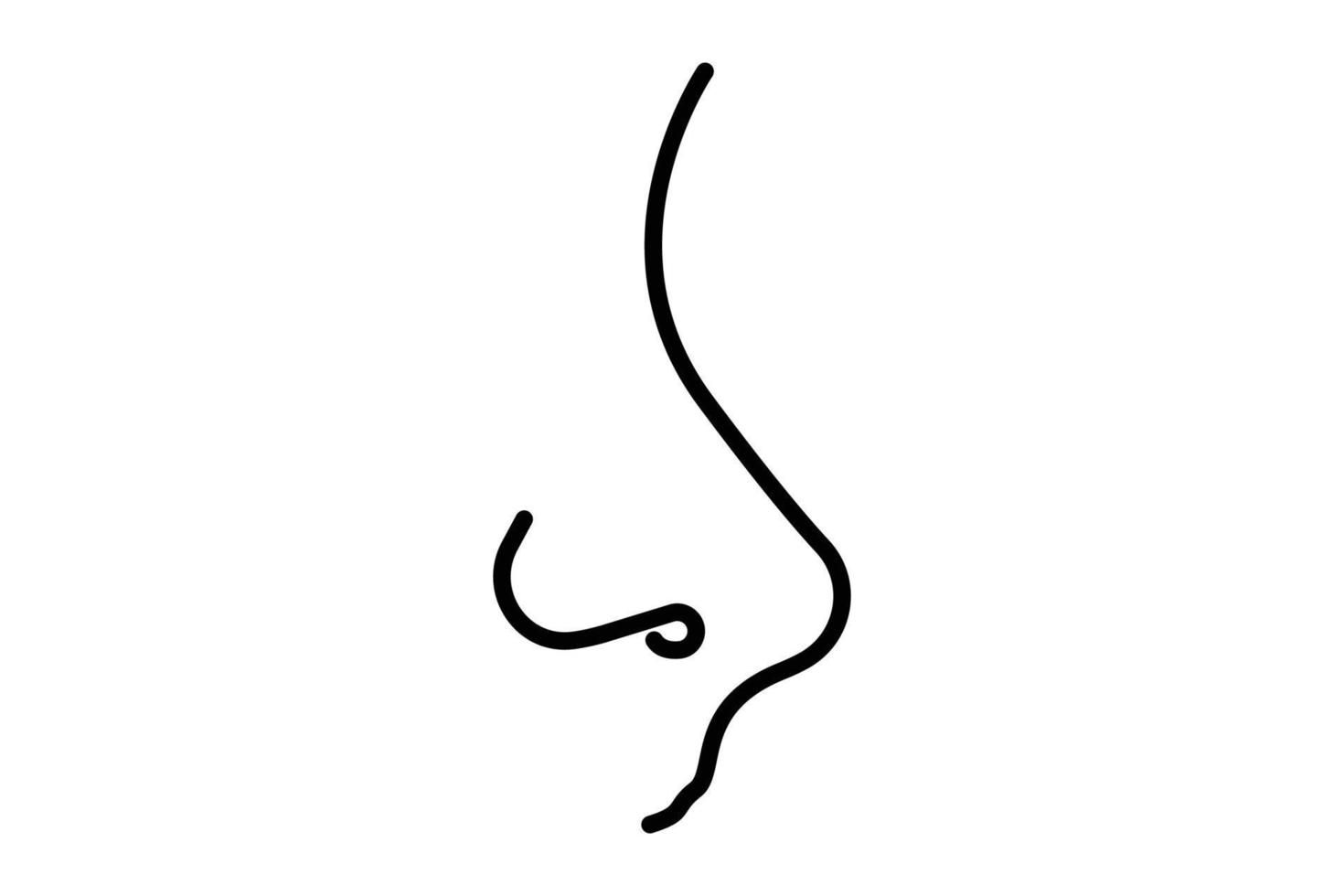 nariz ícone ilustração. ícone relacionado para humano órgão. linha ícone estilo. simples vetor Projeto editável
