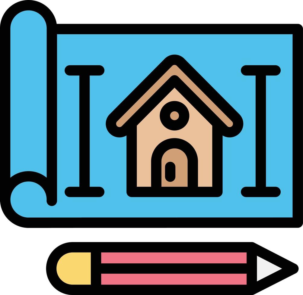 ilustração de design de ícone de vetor de plano de casa