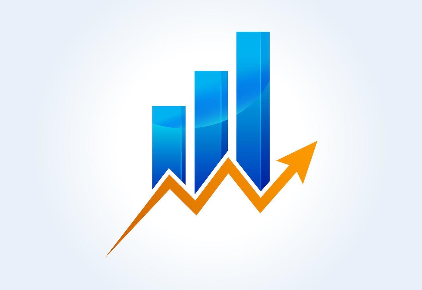 gradiente cor financeiro logotipo criativo seta, vetor Projeto conceito