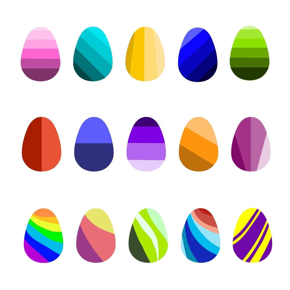 conjunto colorido de ovos de páscoa para o feriado vetor