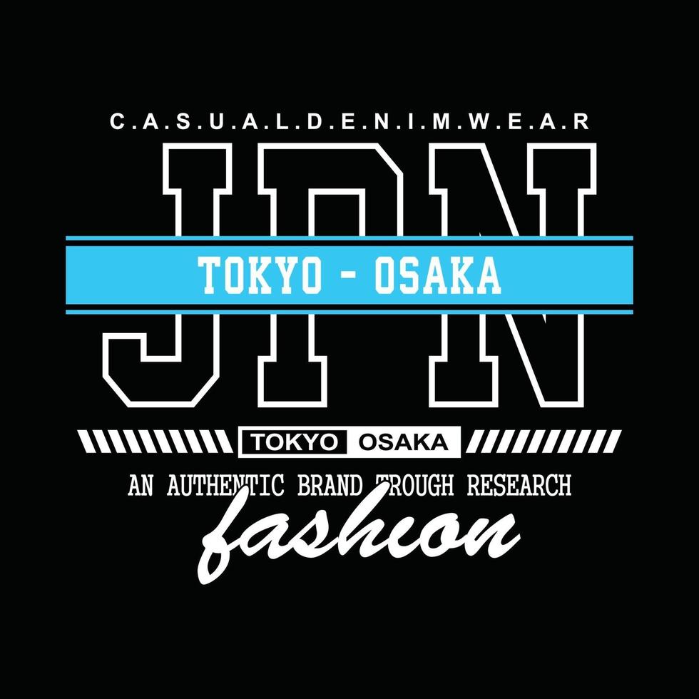 japão tokyo-osaka denim design de t-shirt vetor