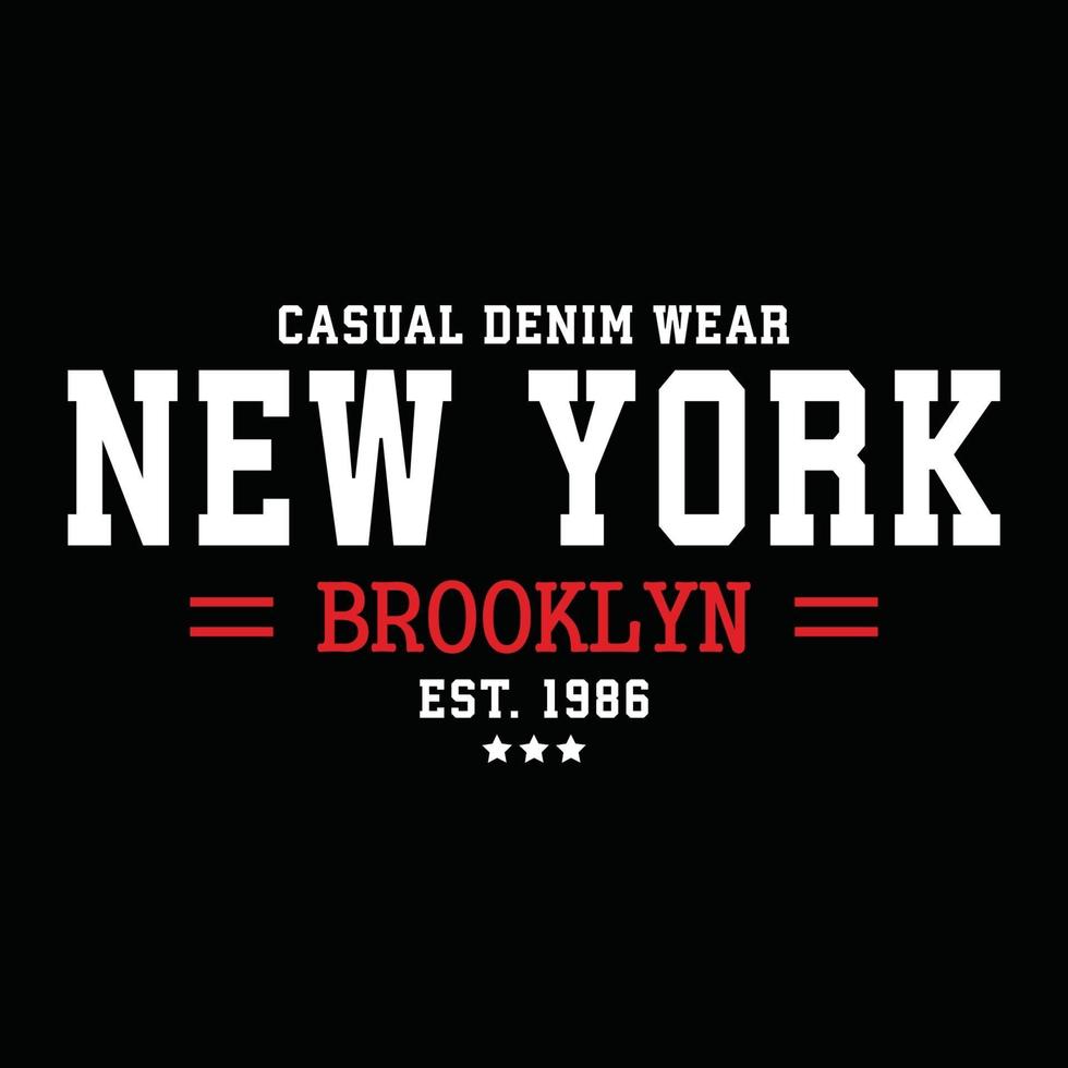 design de tipografia de roupas urbanas de nova york vetor
