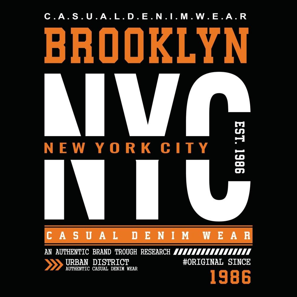 design de tipografia de roupas urbanas de nova york vetor