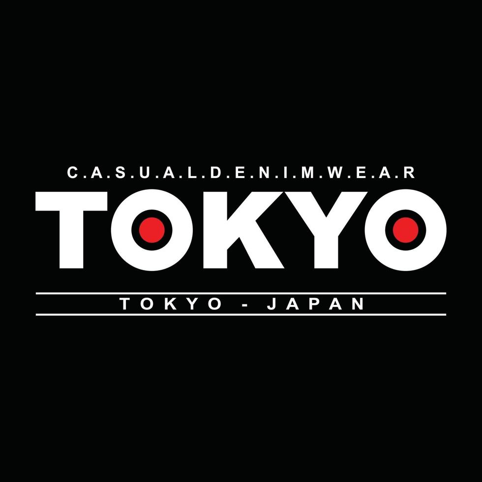 design de tipografia de roupas urbanas de tokyo japão vetor