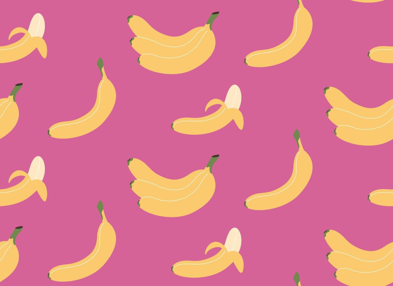 desatado padronizar com bananas. lindo fruta textura dentro plano estilo. vetor