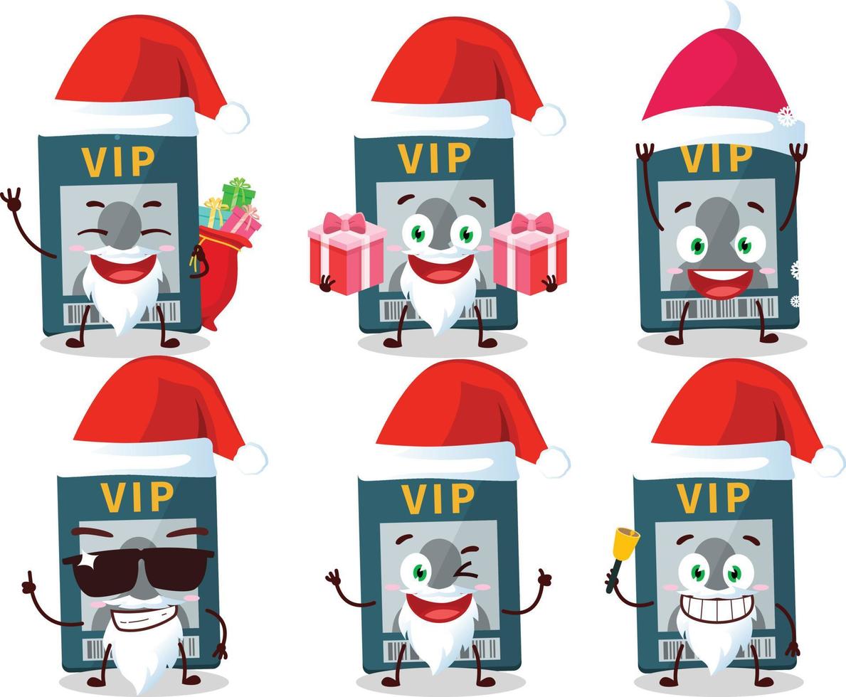 santa claus emoticons com vip cartão desenho animado personagem vetor