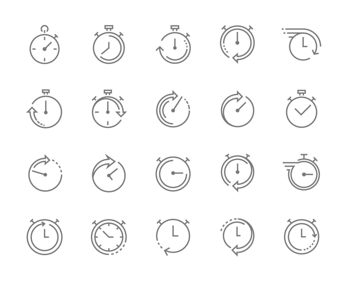 Pare o símbolo do relógio, ícone de tempo rápido, serviços expressos e urgentes. curso editável. vetor