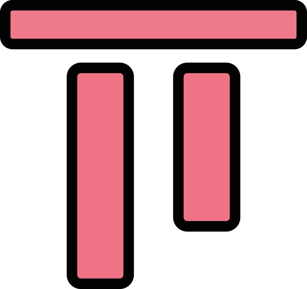 ilustração de design de ícone de vetor de alinhamento superior