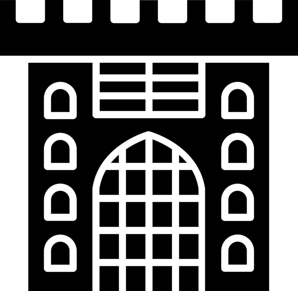 estilo de ícone do portão do castelo vetor
