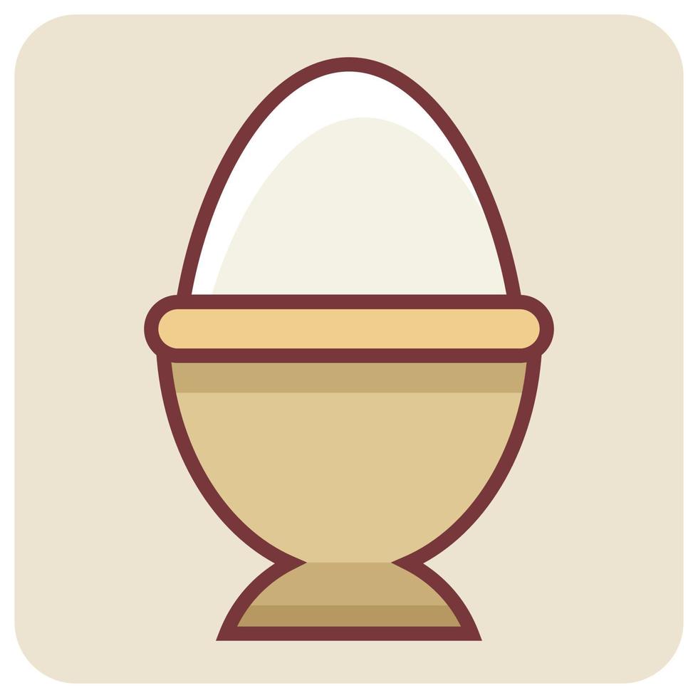 preenchidas cor esboço ícone para fervido ovo. vetor