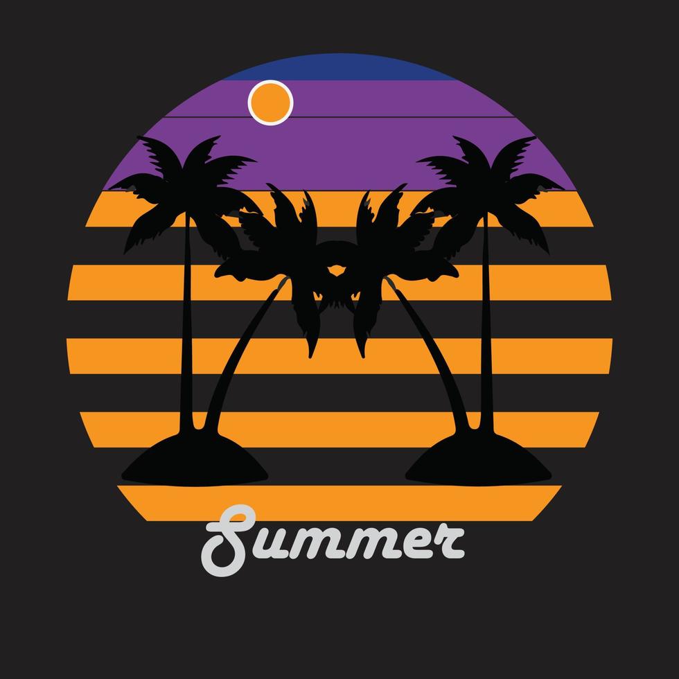 design de camiseta de verão vetor