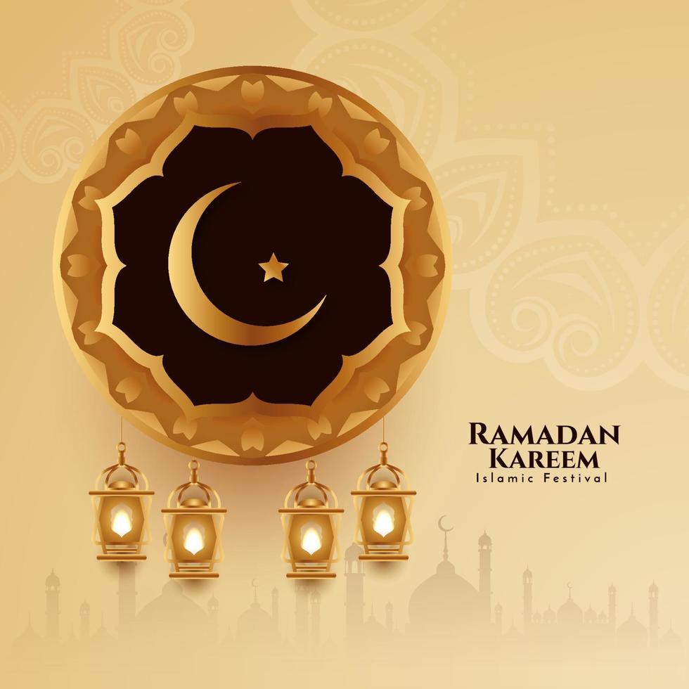 Ramadã kareem religioso islâmico festival decorativo fundo vetor