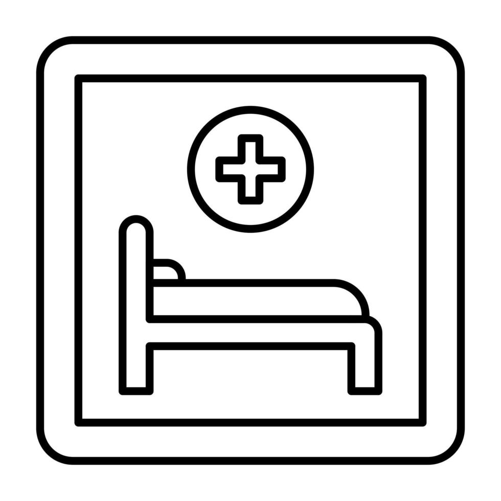 ícone de vetor de sinal de hospital