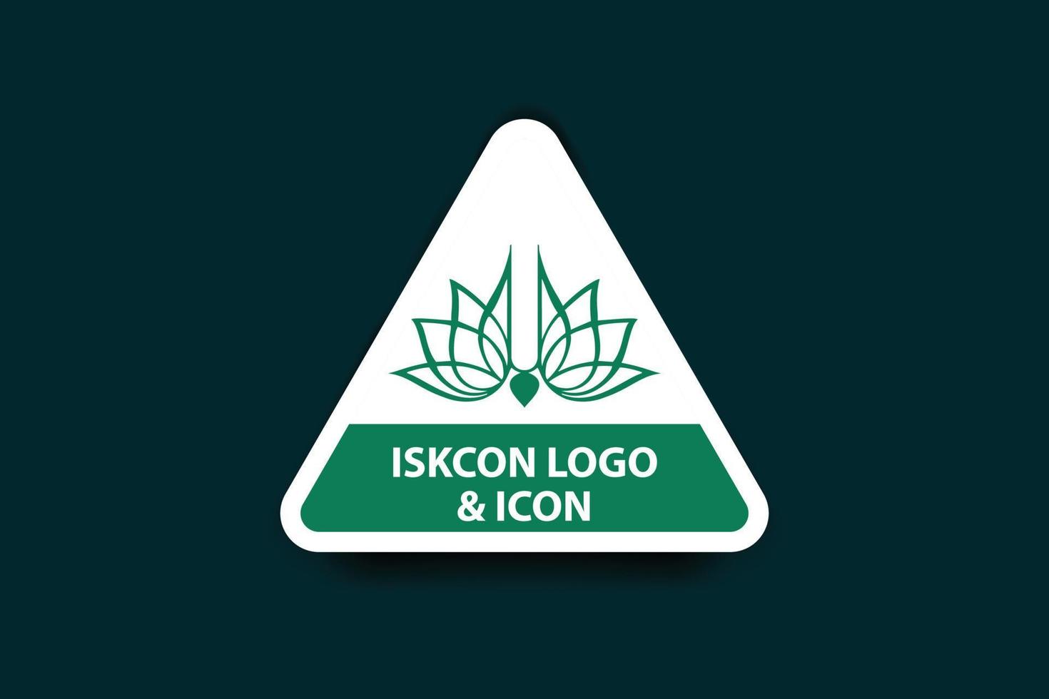 iskon logotipo e Krishna devoto ícone verde cor logotipo Projeto vetor