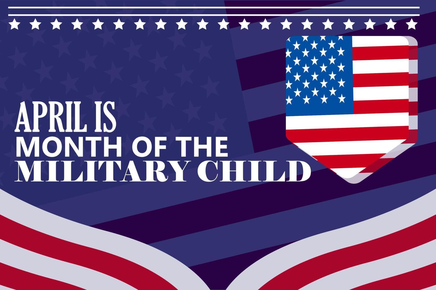 abril é mês do a militares criança. feriado conceito. modelo para fundo, bandeira, cartão, poster vetor