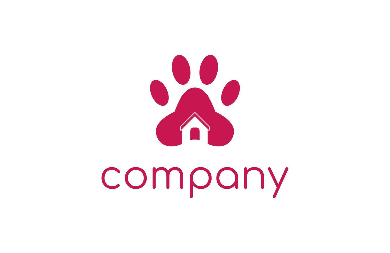 gato casa logotipo. com cor do Rosa . agradável logotipo vetor para animal fazer compras