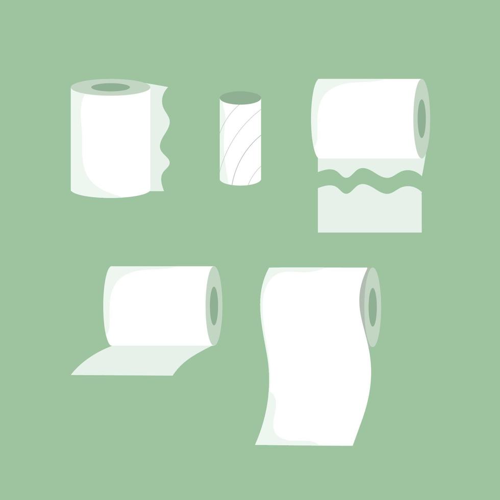 conjunto de ilustração plana de vetor de papel higiênico.