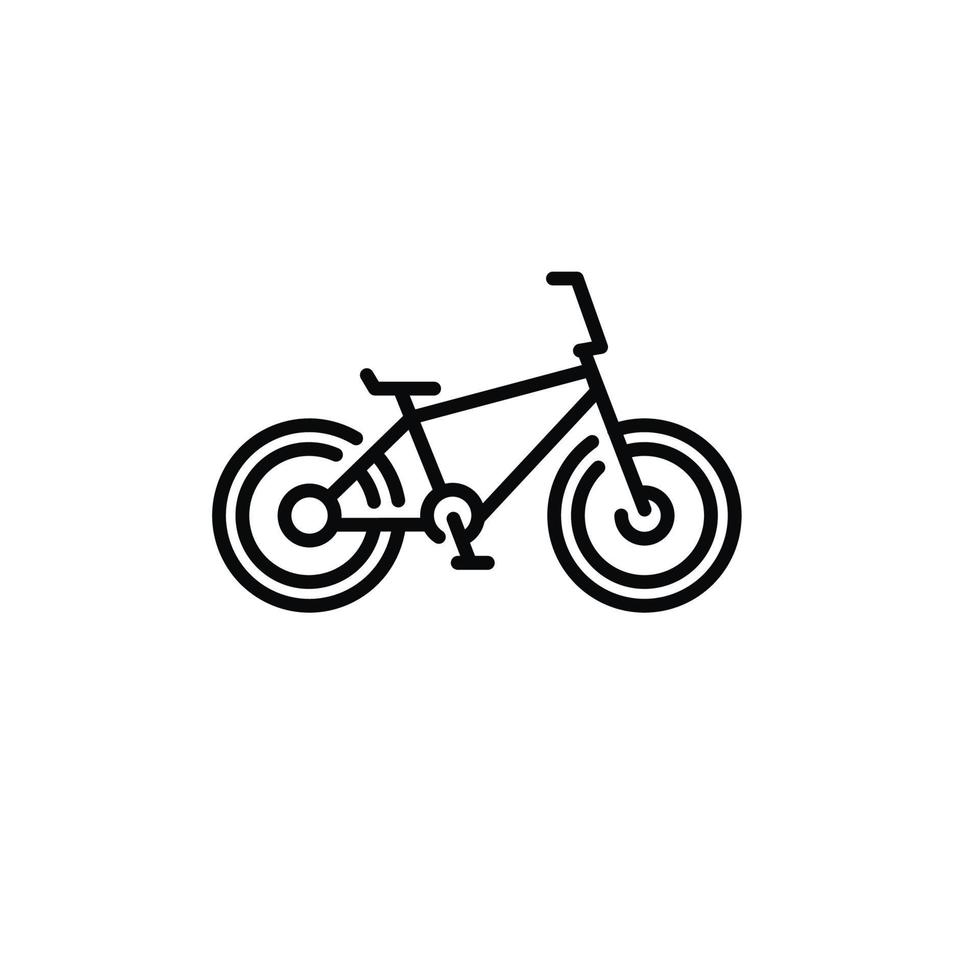 bicicleta linha ícone isolado em branco fundo vetor