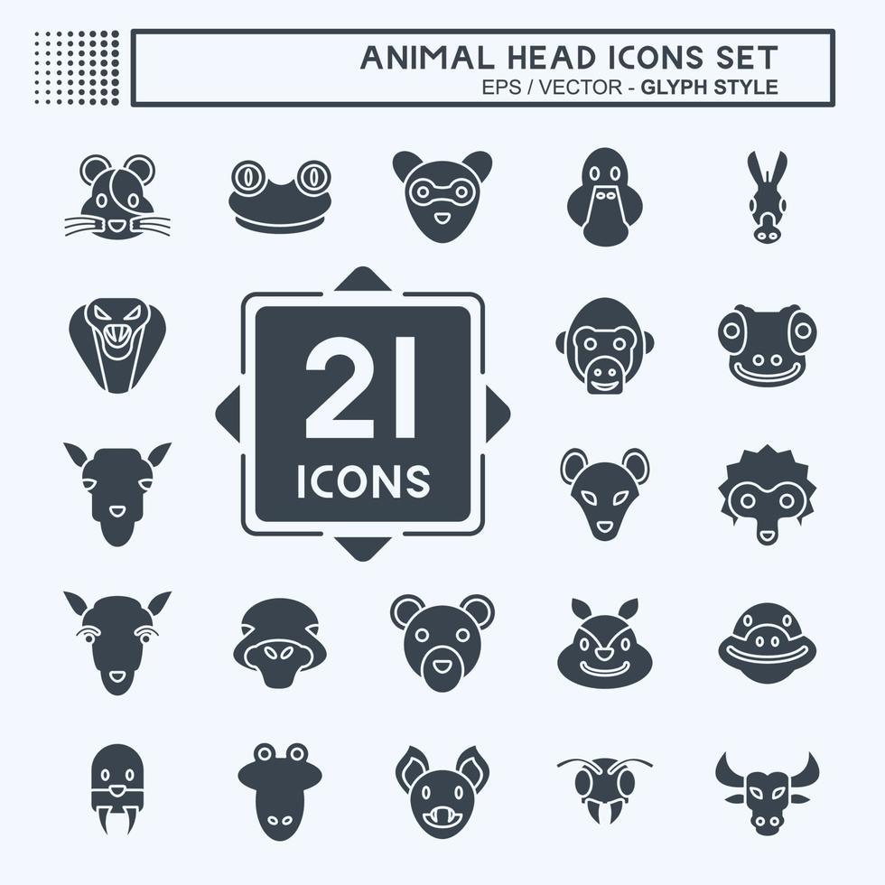 ícone conjunto animal cabeça. relacionado para Educação símbolo. simples Projeto editável. simples ilustração vetor