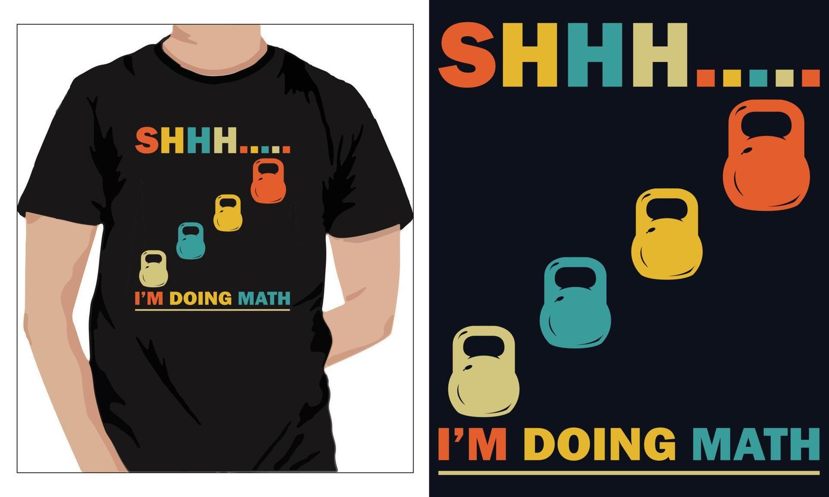 Academia ginástica Camisetas Projeto shhh Eu m fazendo matemática vetor