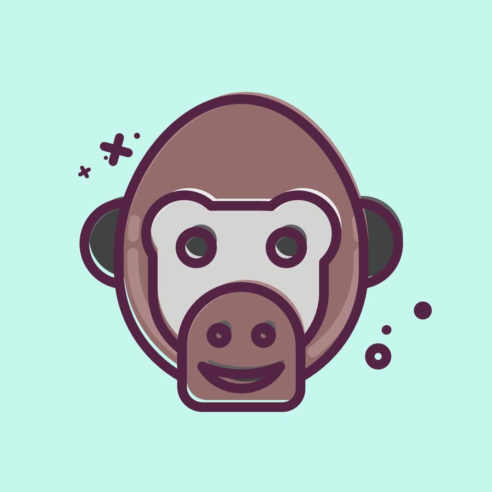 ícone chimpanzé. relacionado para animal cabeça símbolo. simples Projeto editável. simples ilustração vetor