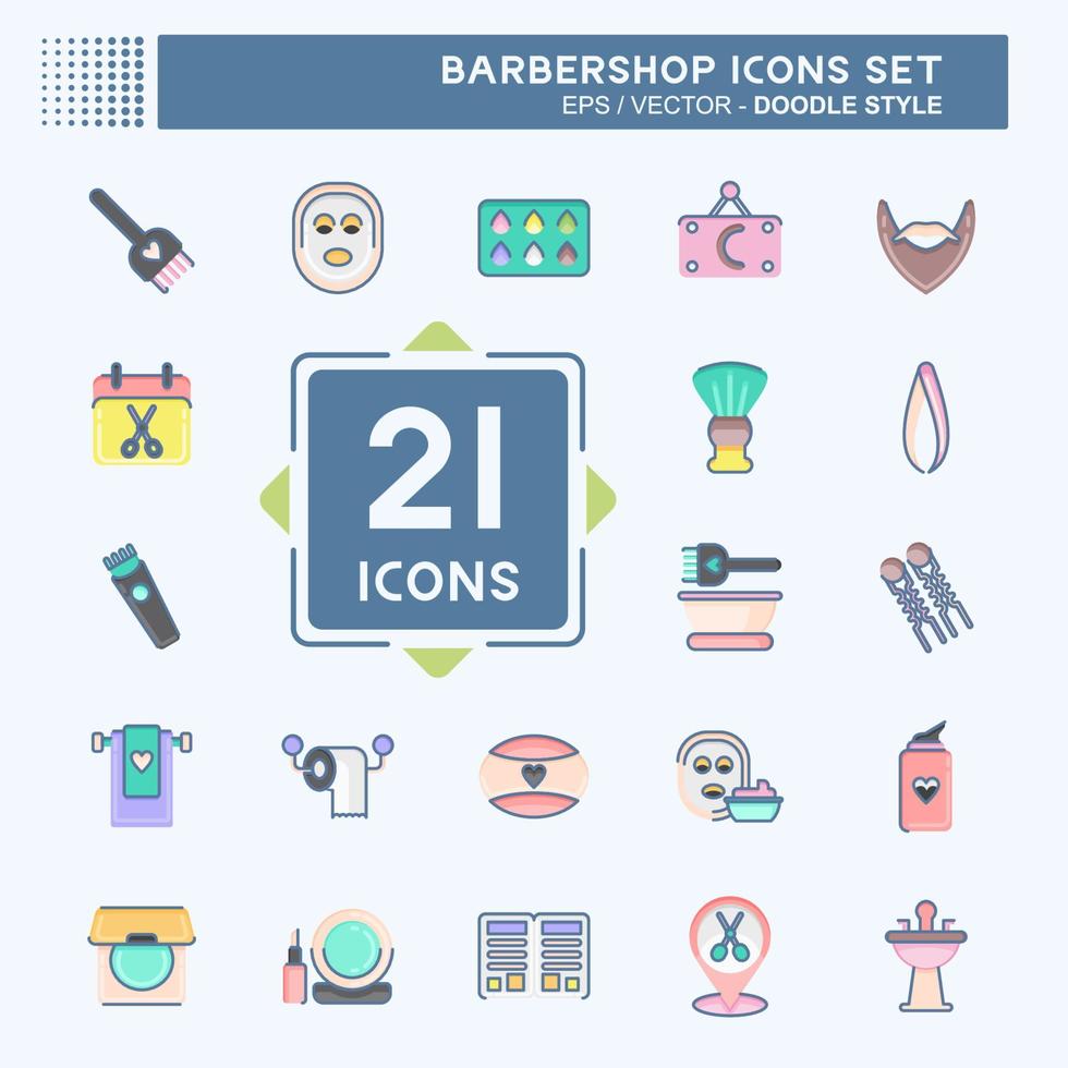 ícone conjunto barbearia. relacionado para Educação símbolo. beleza salão. simples ilustração vetor