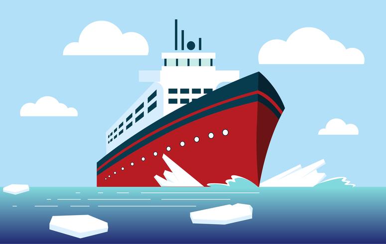 Ilustração em vetor quebra-gelo de navio
