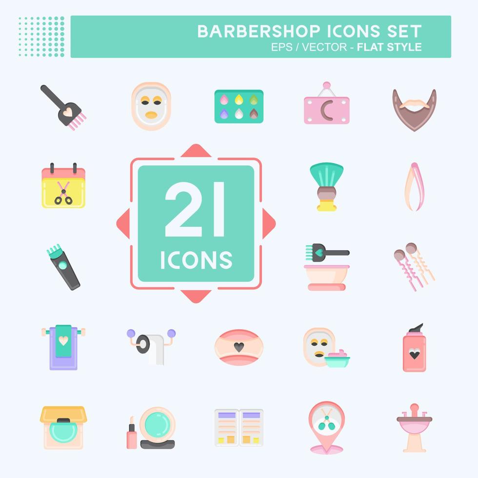 ícone conjunto barbearia. relacionado para Educação símbolo. beleza salão. simples ilustração vetor