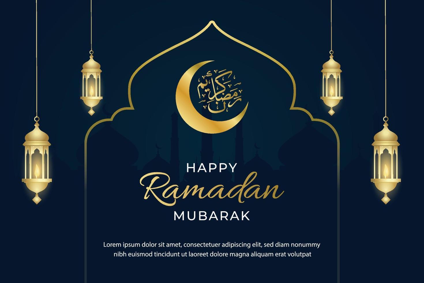 Ramadan Karim. design de fundo islâmico com caligrafia árabe e ornamento vetor