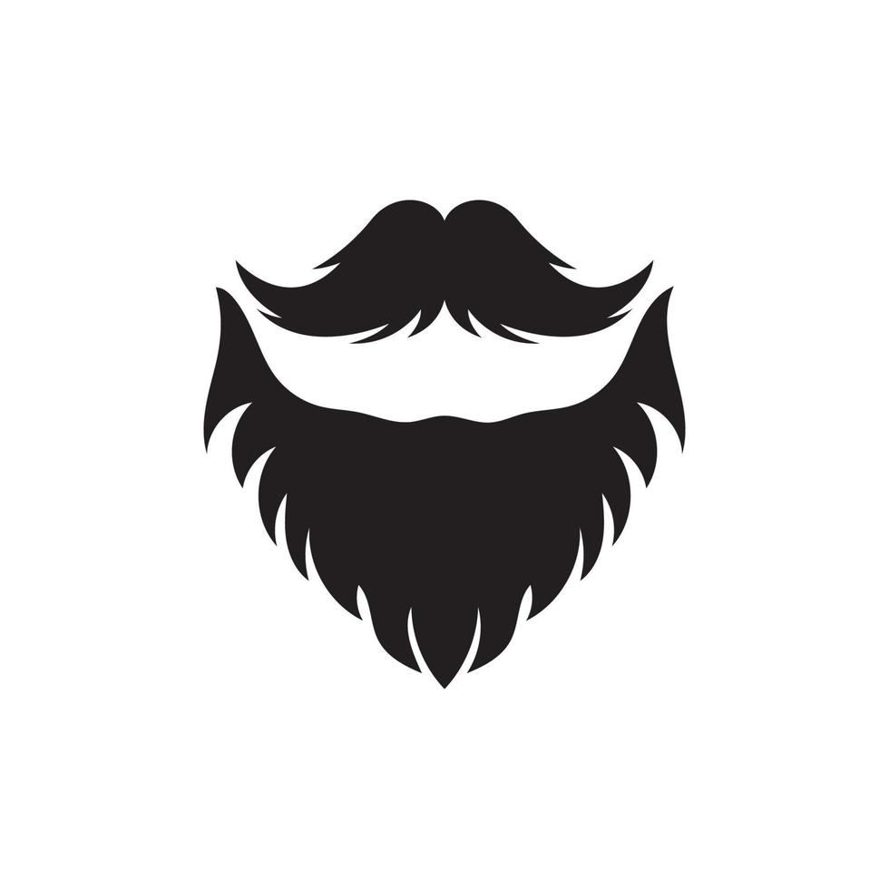 barba ícone logotipo e bigode vetor