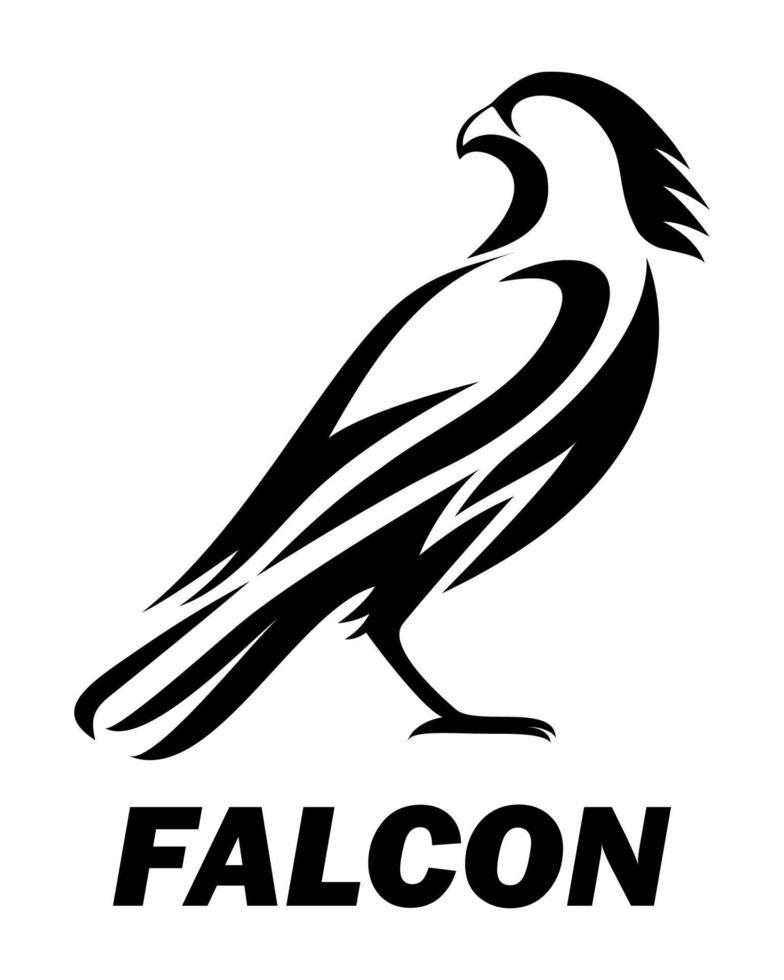 vetor do logotipo preto de um falcão eps 10