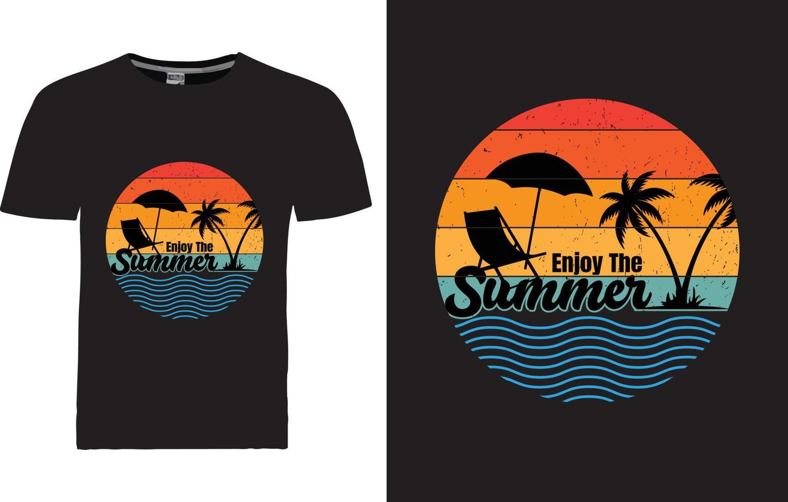 design de camiseta de verão vetor