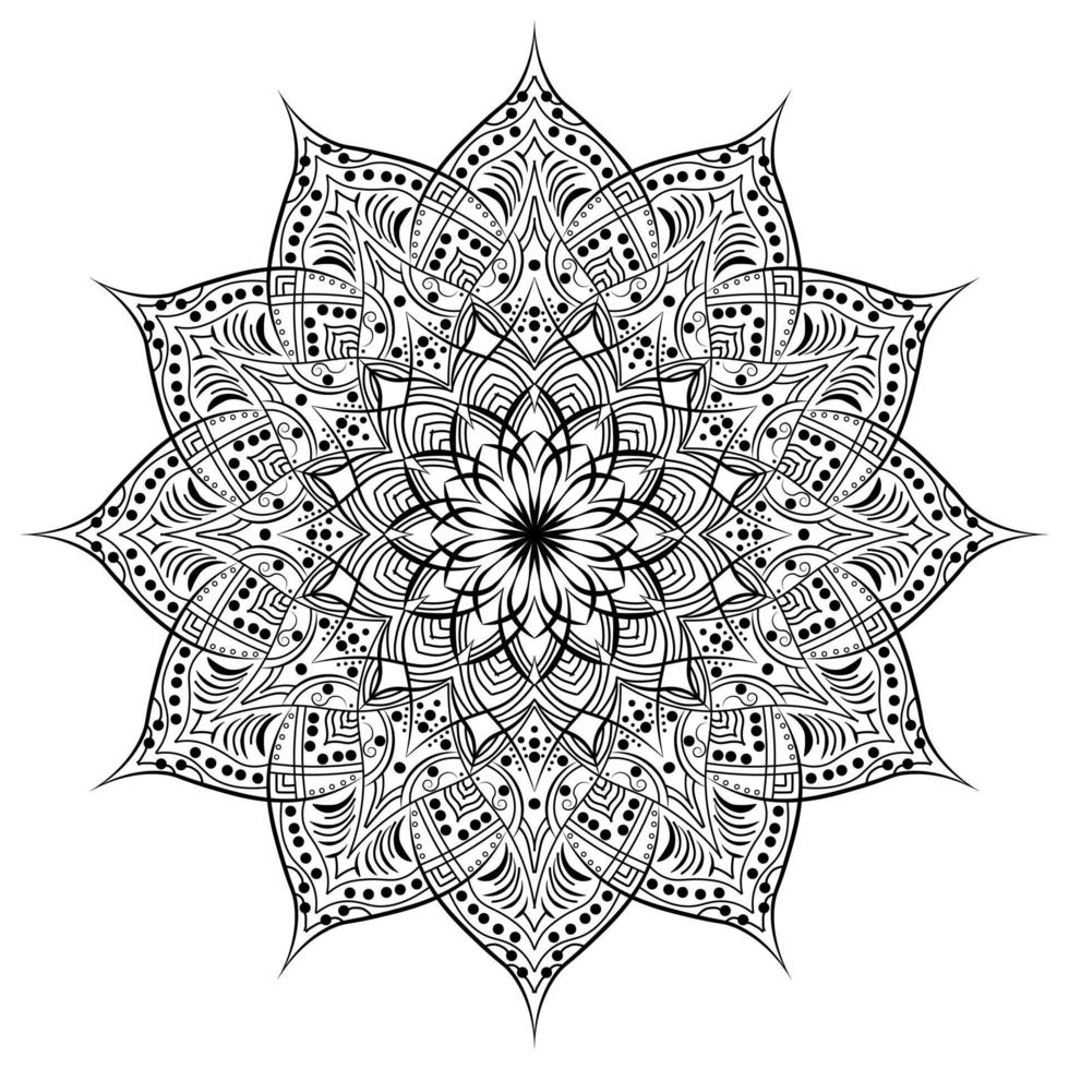 luxo mehndi hena desenhando circular mandala padronizar para tatuagem, decoração Prêmio produtos poster ou pintura. decorativo enfeite dentro étnico oriental estilo. esboço rabisco mão desenhar ilustração vetor