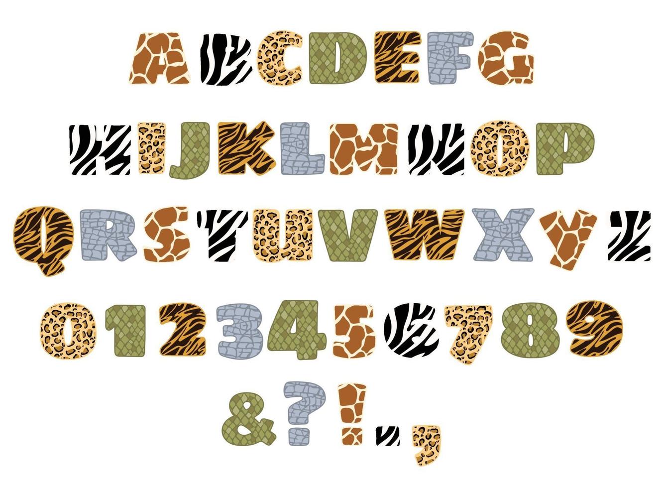 conjunto de letras do alfabeto da selva vetor