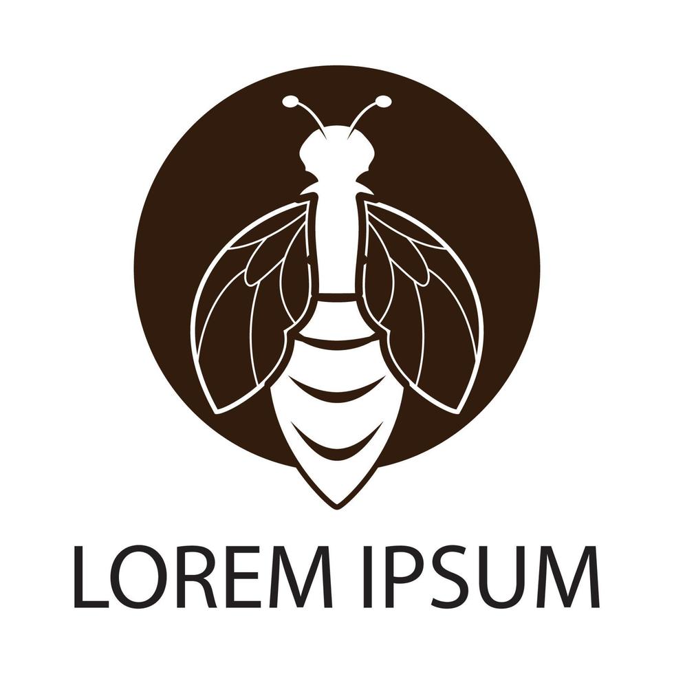 ícone de design de ilustrações de logotipo de abelha vetor