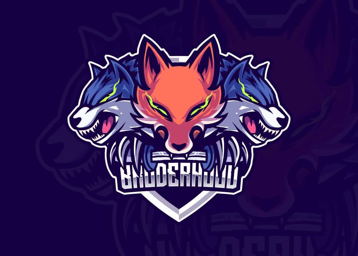 vetor de design de logotipo esport lobo para esportes de equipe e jogos